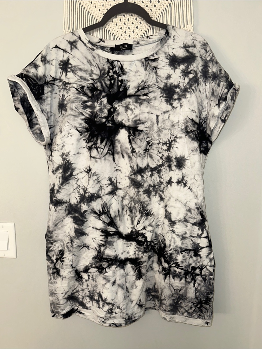 Vici Black & White Tie-Dye Short Sleeve Tee